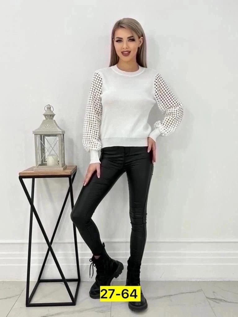 женская кофта,белый свитер женский,свитера женские,кофта с ажурными рукавами,толстовка кофта