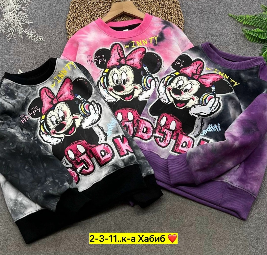 кофта для девочек,свитшот женская,свитшот для девочки минни,кофты молодежные,детский свитшот