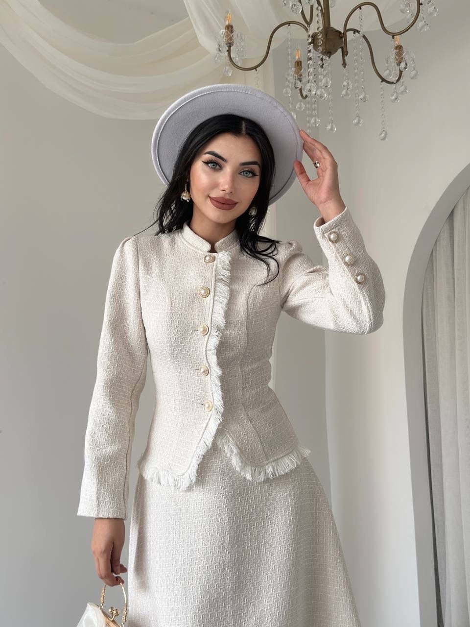 элегантные наряды,деловой костюм женский,твидовый костюм с юбкой,женские наряды