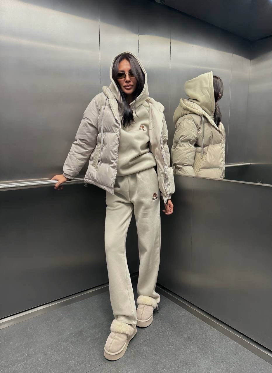 куртка модная,костюм тройка с курткой,стильные костюмы,куртка дутая оверсайз,одежда пуховик