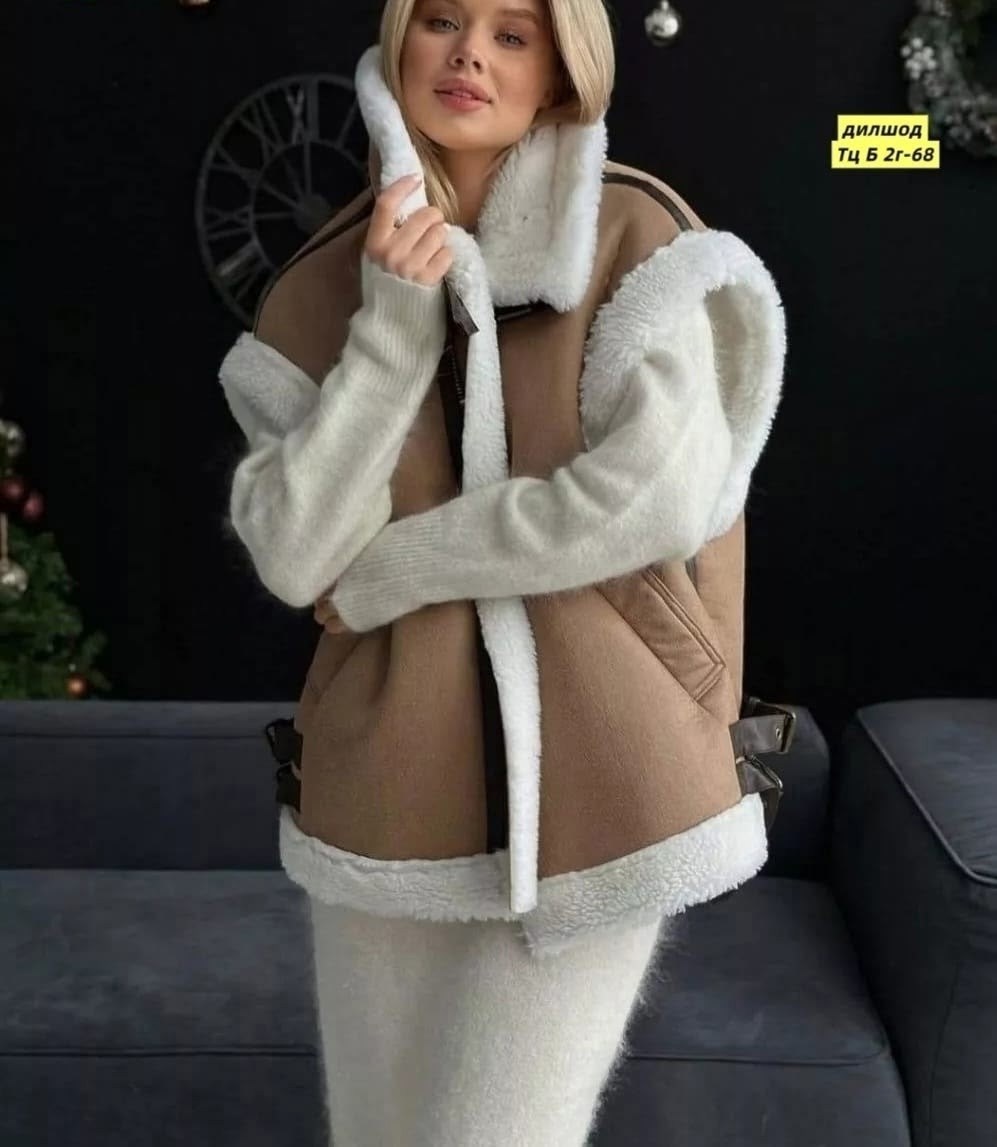 жилетка авиатор,модное пальто,пальто пончо,женская дубленка,полупальто