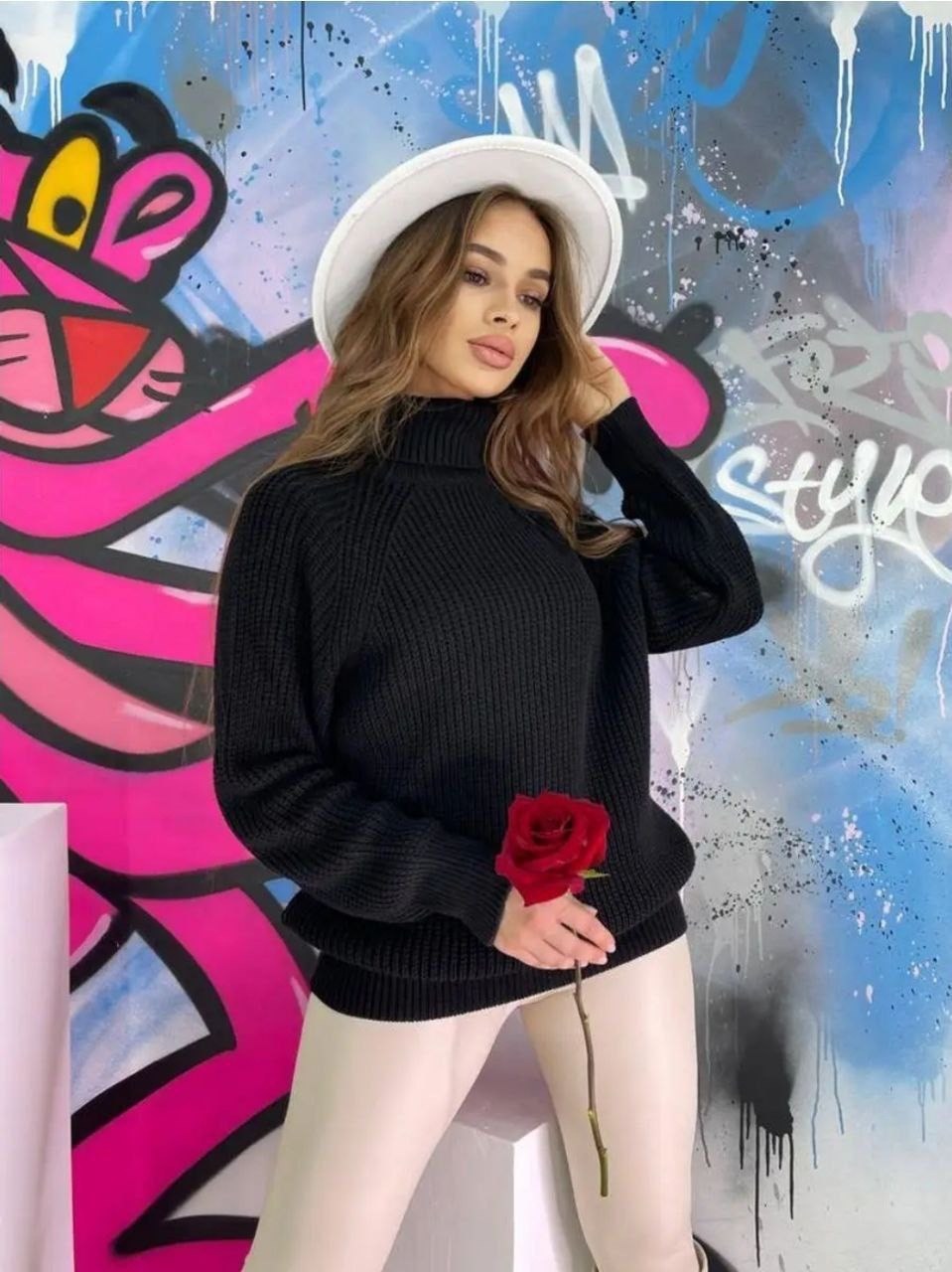 свитер оверсайз с горлом вязаный теплый beige,свитер оверсайз с горлом вязаная теплая,свитера женские,свитер женский зеленый,свитер вязаный женский