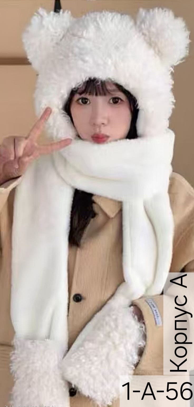 плюшевая шапка,шапка шарф с ушками,шапка с медвежьими ушками,шарф с капюшоном,шапка с ушками меховая