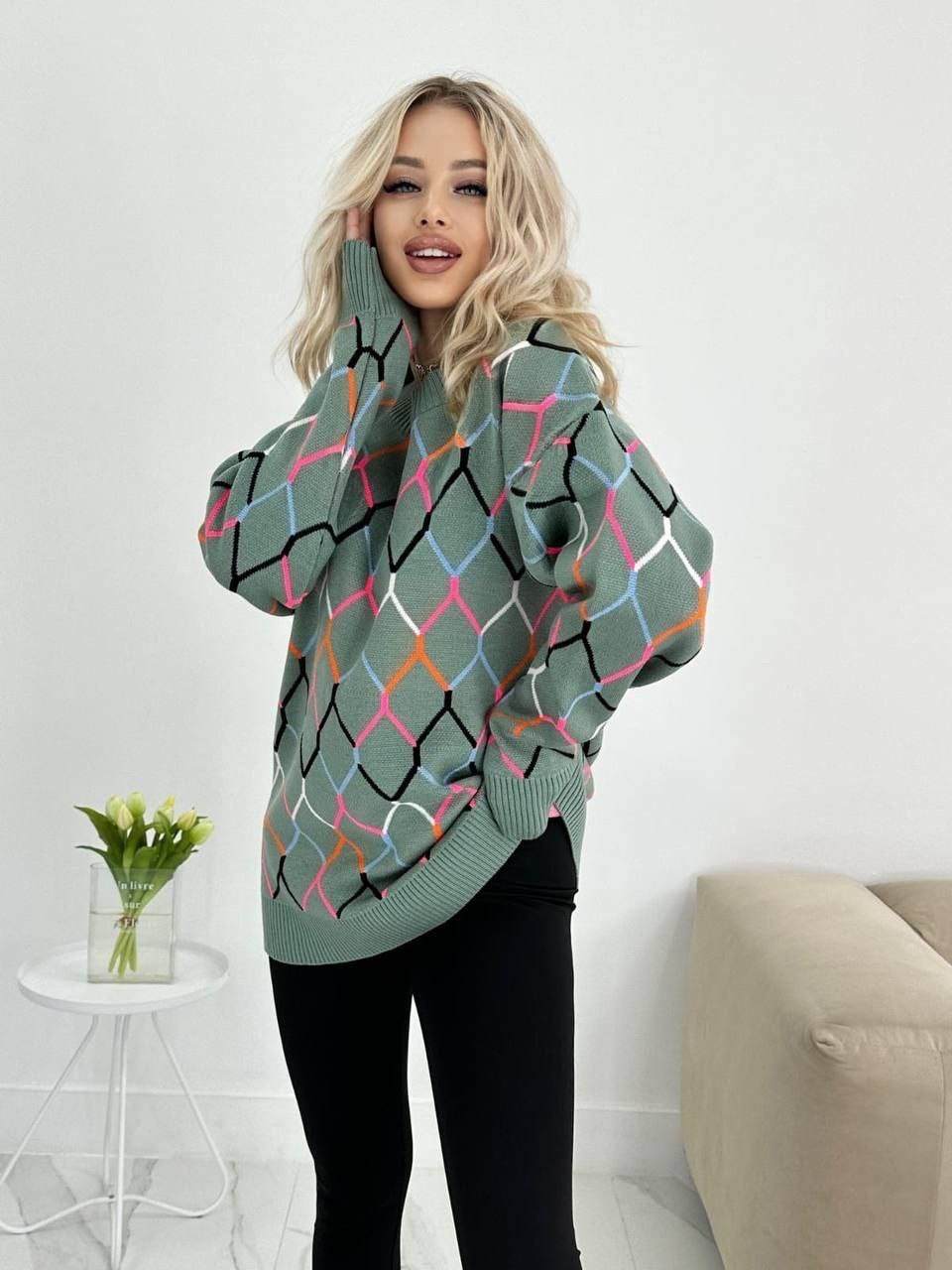 свитер цветной оверсайз,модели свитеров,свитер женский джемпер оверсайз,свитер свободного кроя,свитеры оверсайз вязаный джемпер удлиненный