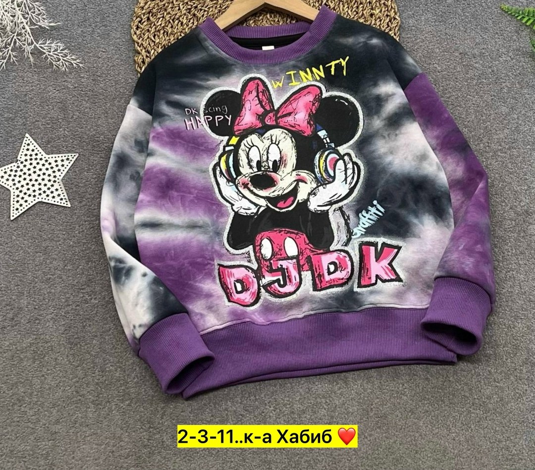 кофта для девочек,свитшот женская,свитшот для девочки минни,кофты молодежные,детский свитшот