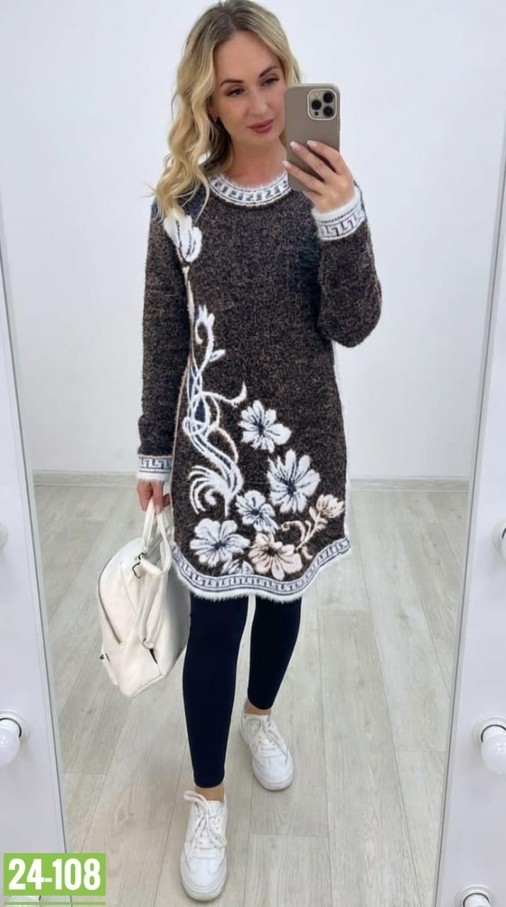 туника женская,туника теплая,вязаная туника,платье женское вязаное,свитер туника