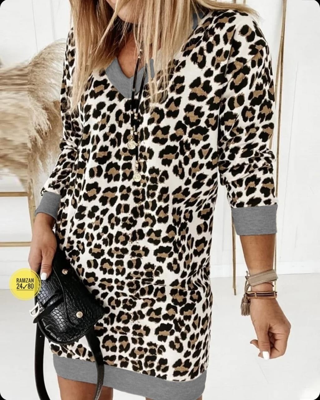 платье туника,платье туника женская,леопардовое платье трикотажное,женской одежды,женское леопардовое платье