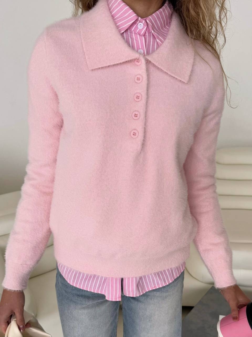 джемпер,кофта женская,джемпер розовый,джемпера женские,джемпер поло трикотажный