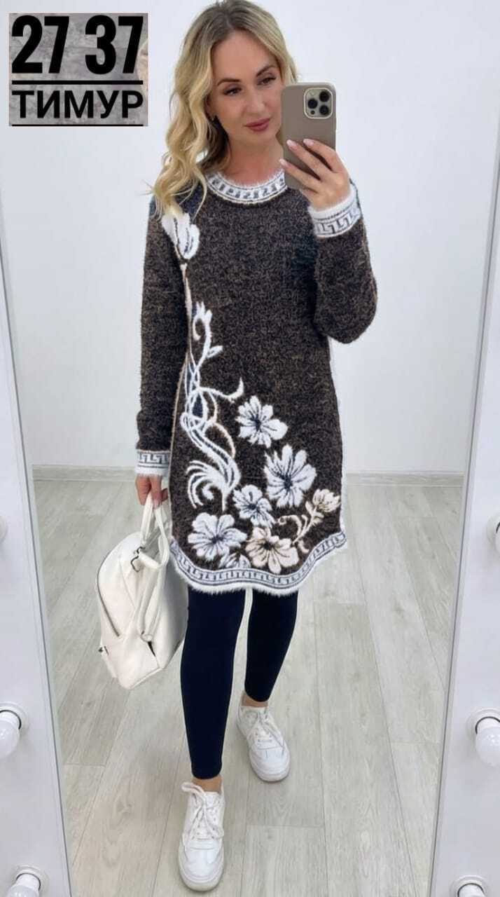 туника женская,туника теплая,туника нарядная,платье женское вязаное,платье туника
