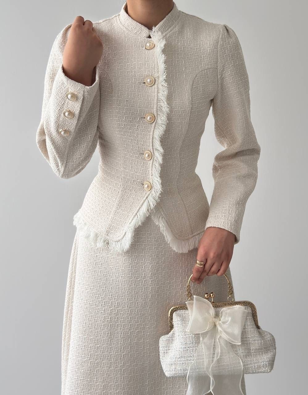 элегантные наряды,деловой костюм женский,твидовый костюм с юбкой,женские наряды