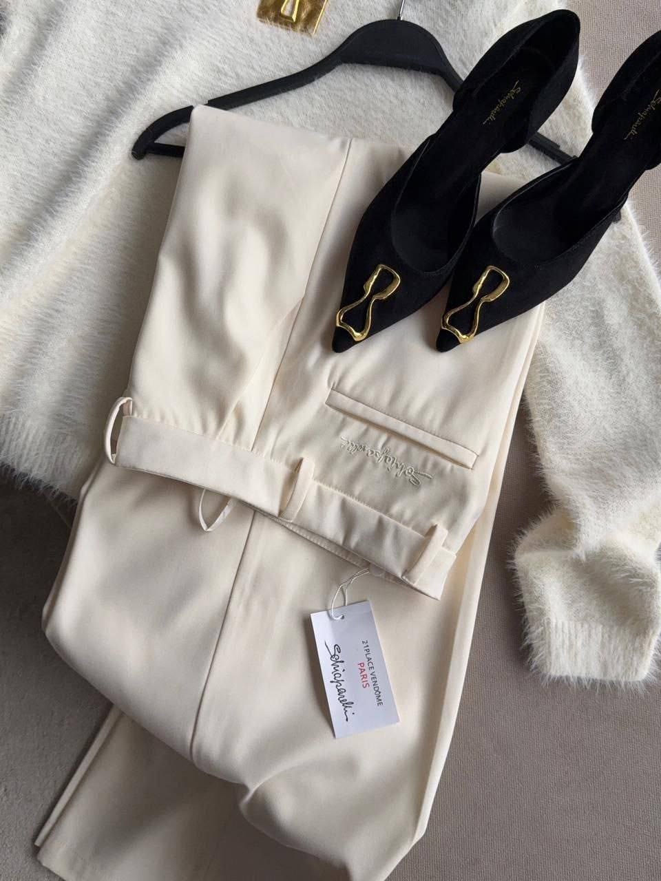 костюмы брючные,бежевые брюки,элегантные наряды,брюки с высокой талией,одежда брюки