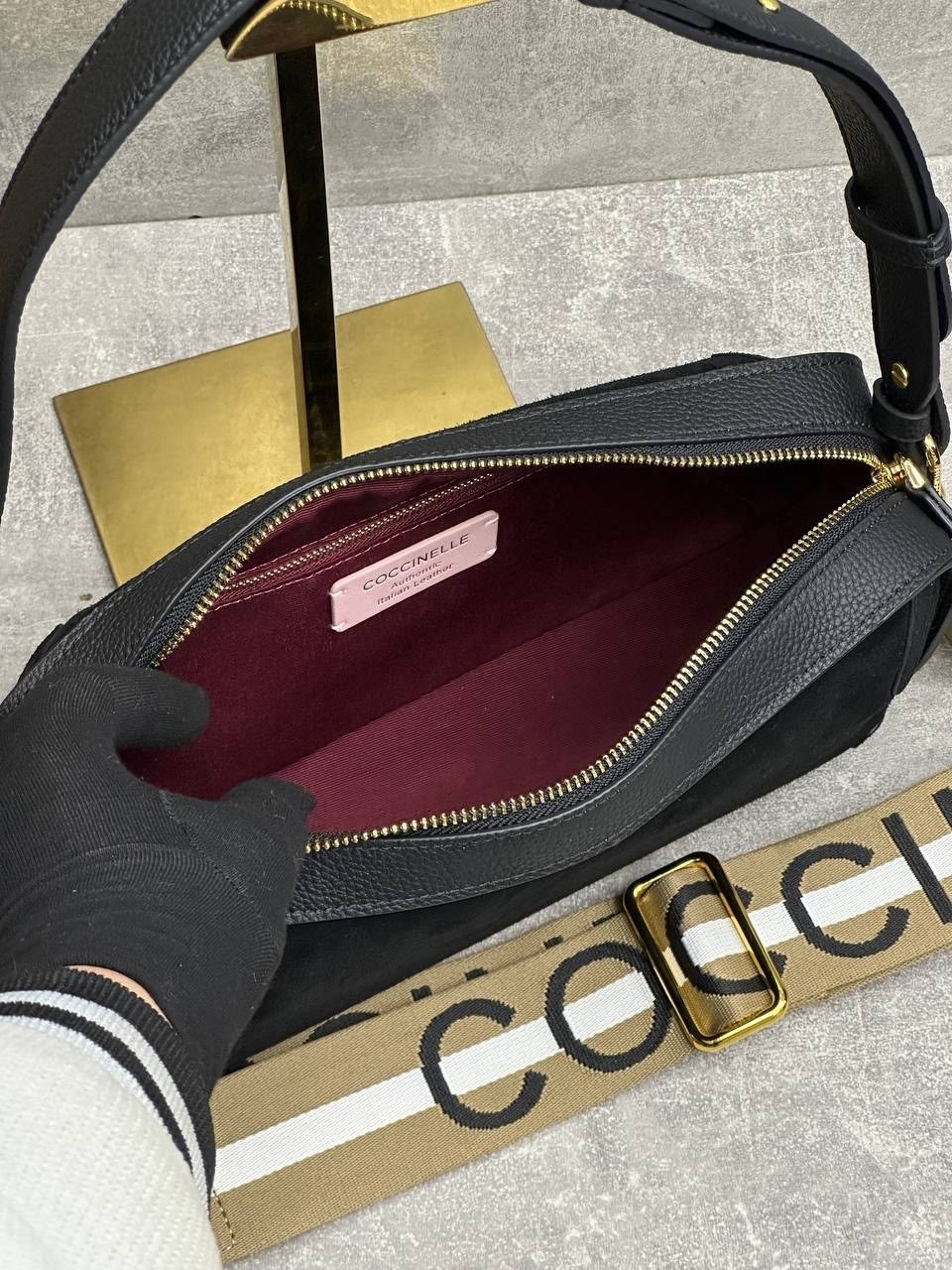 сумка coccinelle,женская сумка coccinelle,сумки,замшевая сумка,сумка arlettis coccinelle бордовый