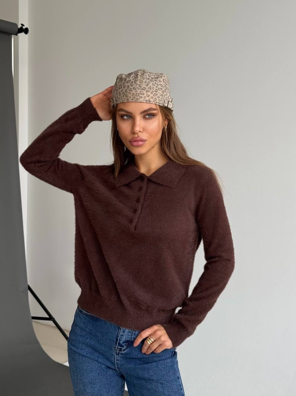 кофта женская,свитер с воротником,джемпер,джемпер трикотажный,женский свитер