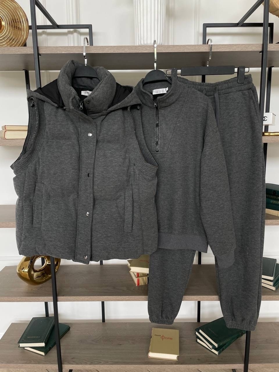 тройка костюм женский,костюм тройка,серый костюм тройка,костюм на флисе,женский костюм на флисе