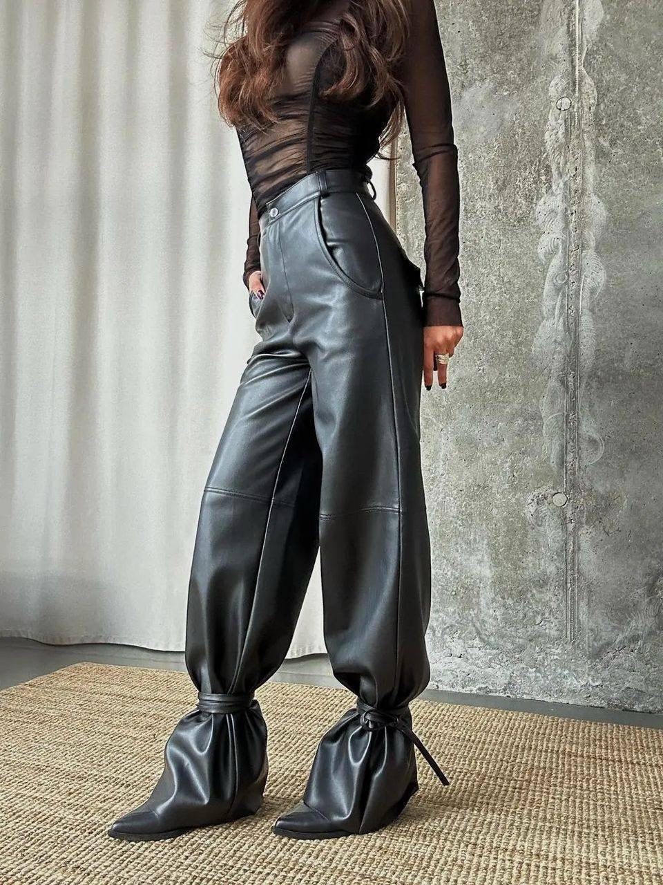 брюки кожаные,брюки палаццо экокожа,женские кожаные брюки,брюки палаццо кожаные,кожаные штаны
