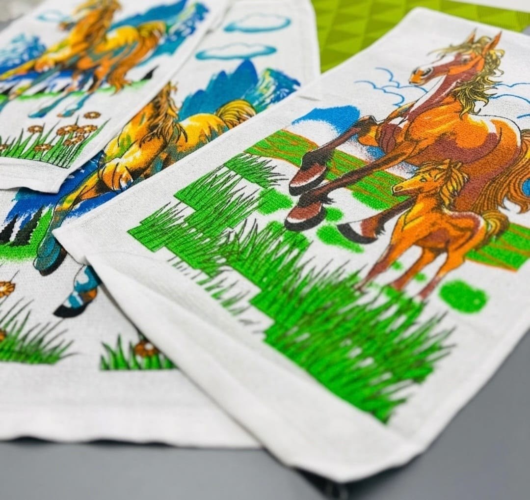 полотенце с лошадью,полотенца для рук,детские полотенца,набор полотенец для рук,махровое полотенце с лошадью