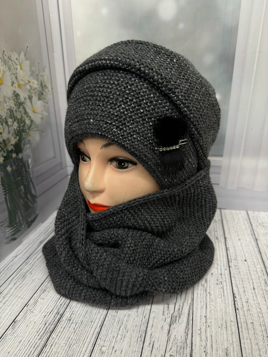 комплект шапка шарф,комплект женский шапка,комплект шапка снуд женский,комплект шапки,шапка снуд