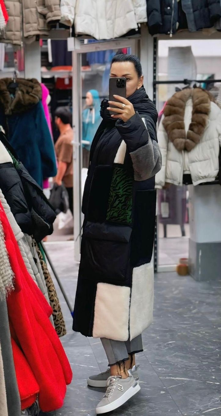 пальто комбинированное,пуховик женский,длинные пуховики,пуховик пальто,пальто зимнее