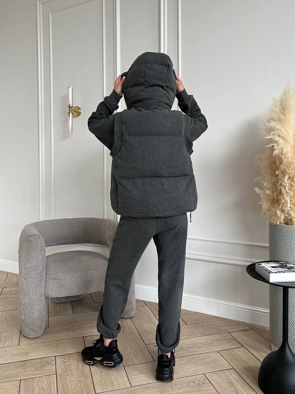 тройка костюм женский,костюм тройка,серый костюм тройка,костюм на флисе,женский костюм на флисе