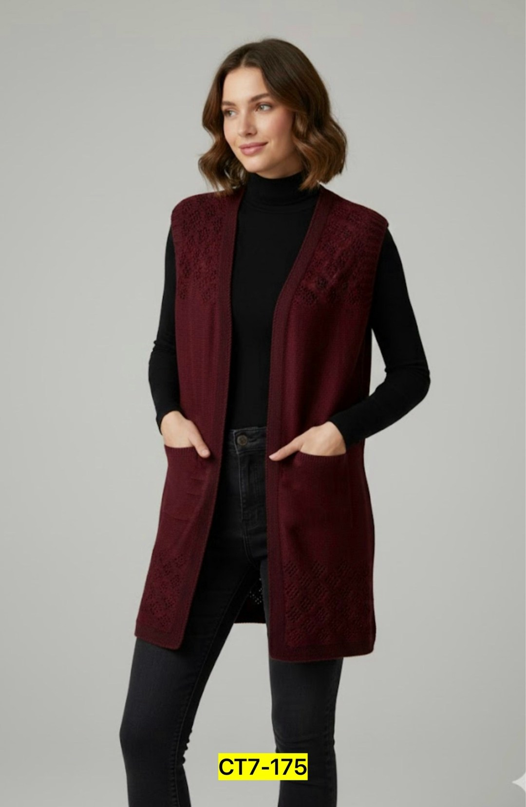 вязаные жилеты,вязаные жилеты женские,удлиненный жилет,трикотажный жилет,удлиненный жилет спицами