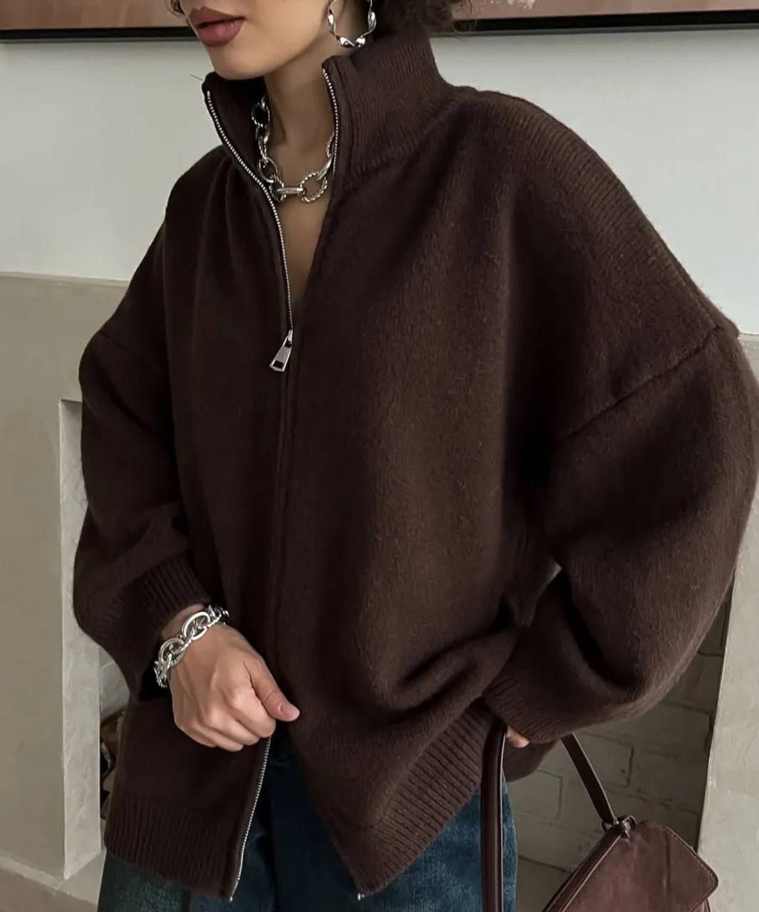 кофта женская,теплая кофта,кардиган кофта,кофта на замке,кофта коричневая