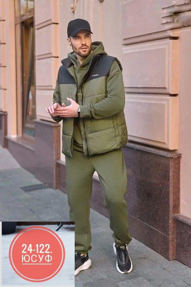 костюм тройка теплый на флисе,костюмы спортивные мужские,костюм на флисе,мужской теплый спортивный костюм на флисе,жилетка на синтепоне