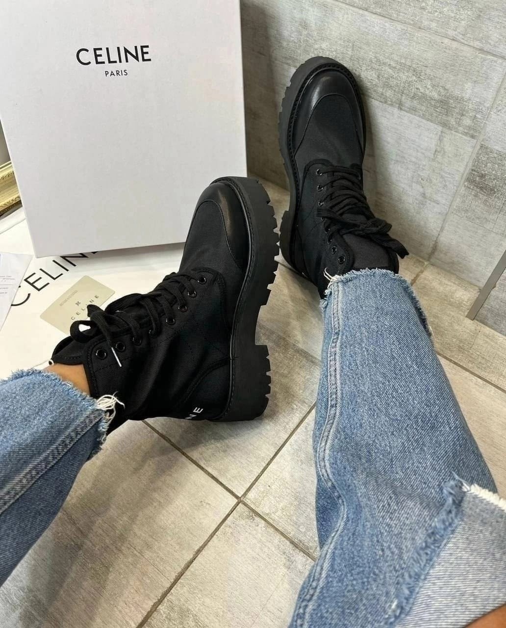ботинки celine,ботинки женские celine,,ботинки celine женские на шнуровке, celine 2025