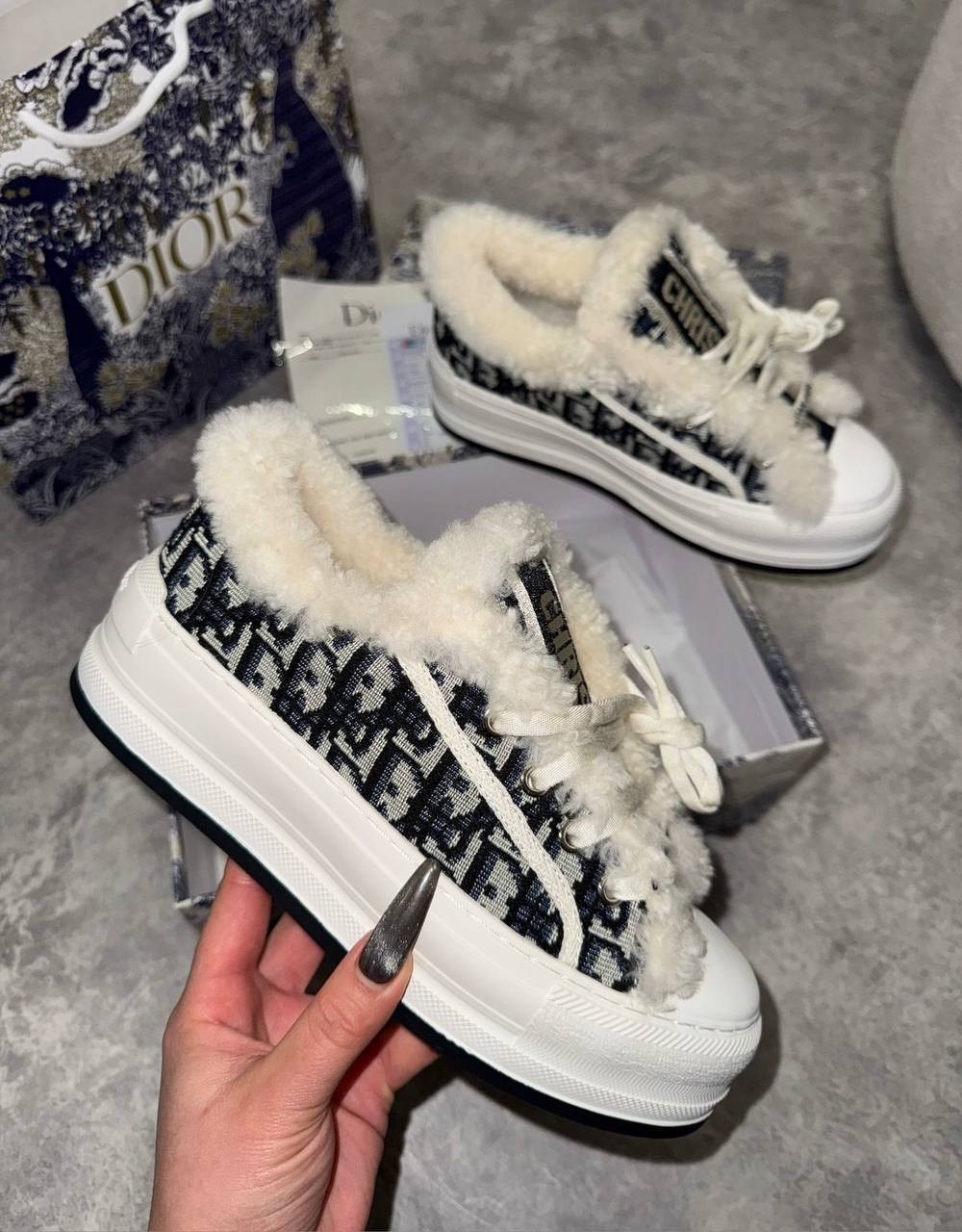 ,кеды с мехом,женские кеды с мехом,кеды диор,кеды christian dior