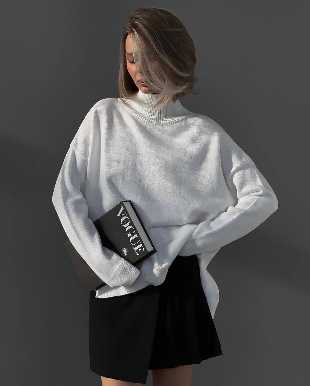 свитер оверсайз джемпер,свитера женские,свитеры модные,белый свитер оверсайз,свитер оверсайз классический