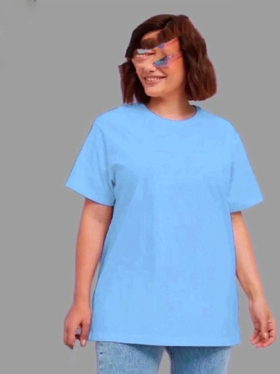 голубая футболка оверсайз,футболки женские оверсайз,футболка оверсайз синяя,голубая футболка оверсайз женская v-образный вырез,футболка женская голубая
