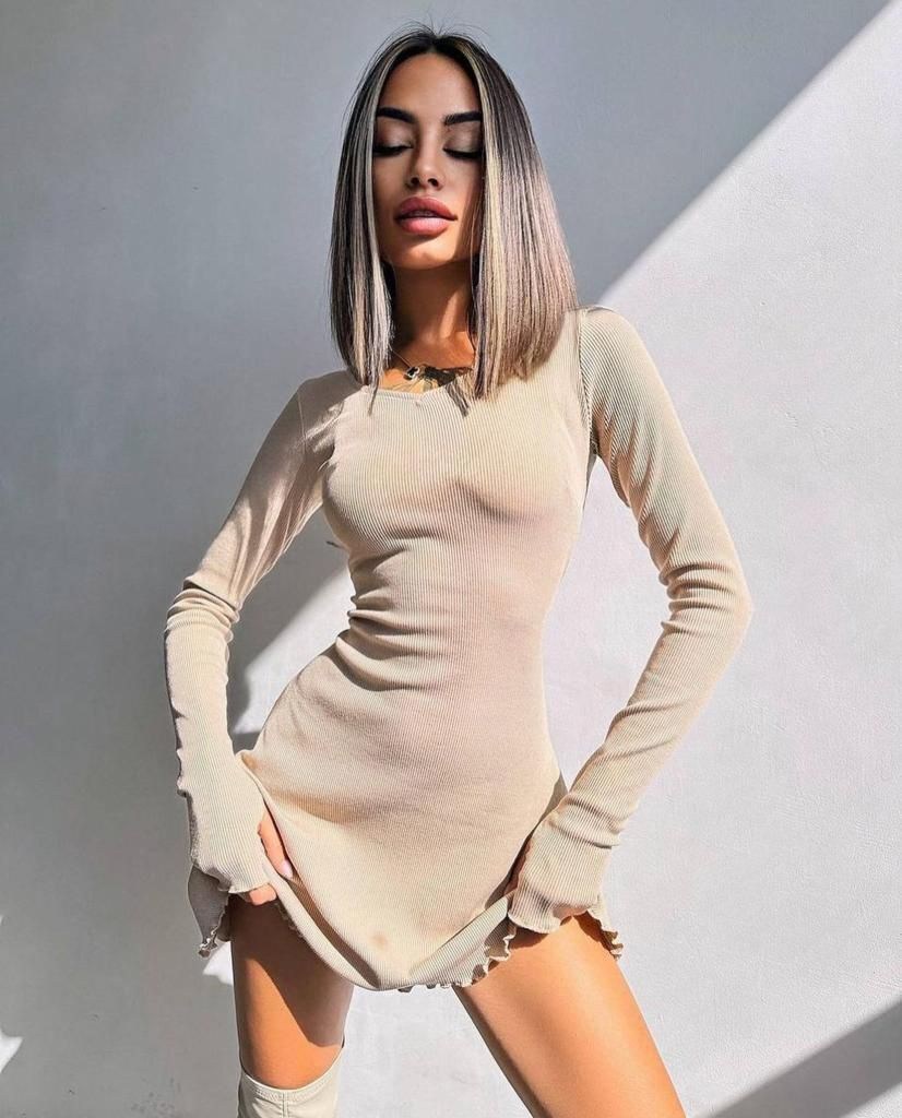 платье лапша расклешенное,трикотажное платье,платье с длинным рукавом женское,женское мини платье с длинными рукавами,платье трикотажное повседневное