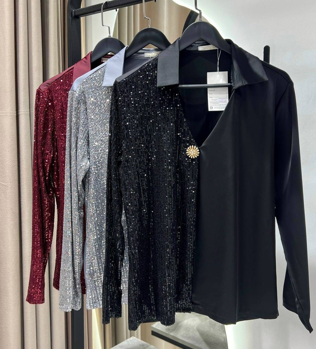 рубашка с пайетками,праздничная блузка,блузка с пайетками,блузка женская,рубашка пайетки