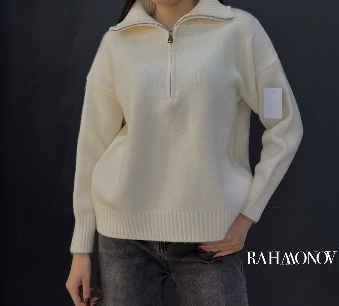 женский свитер,модные свитера,женская кофта,свитер вязаный оверсайз теплый с горлом и молнией,модные кофты