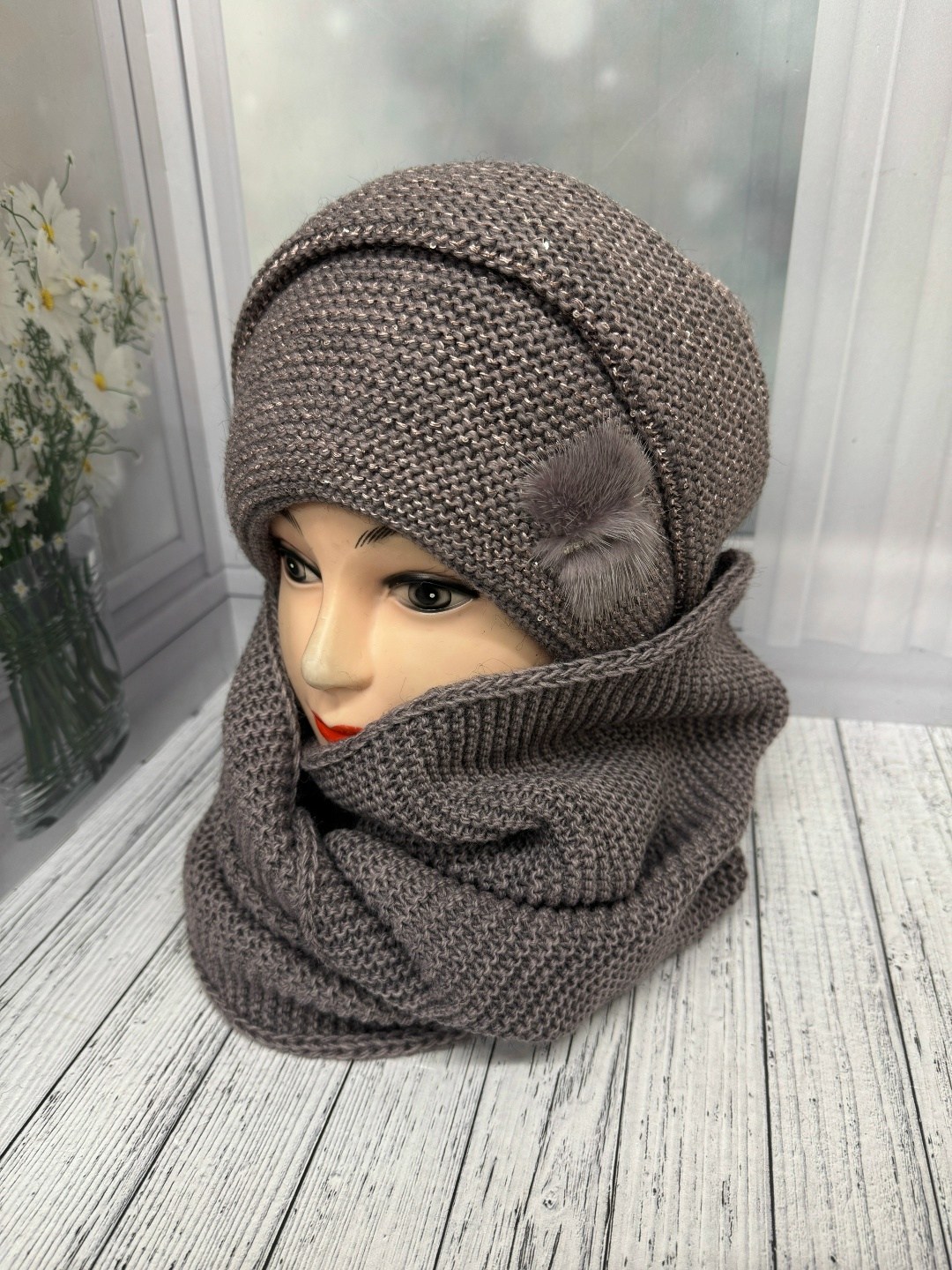 комплект шапка шарф,комплект женский шапка,комплект шапка снуд женский,комплект шапки,шапка снуд