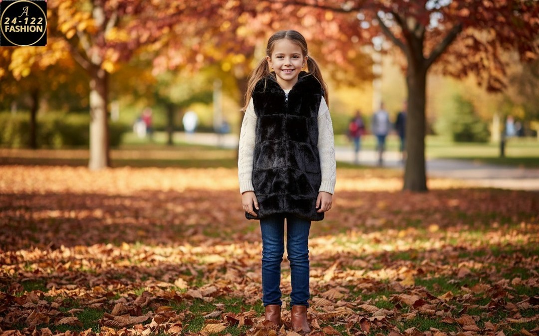 осенние фотосессии,ребенок,меховая жилет,осень,осень дети