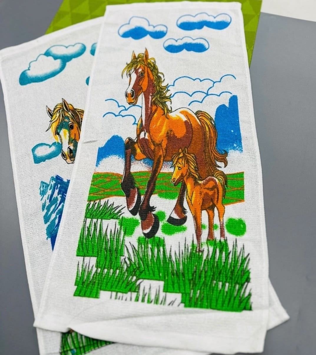 полотенце с лошадью,полотенца для рук,детские полотенца,набор полотенец для рук,махровое полотенце с лошадью