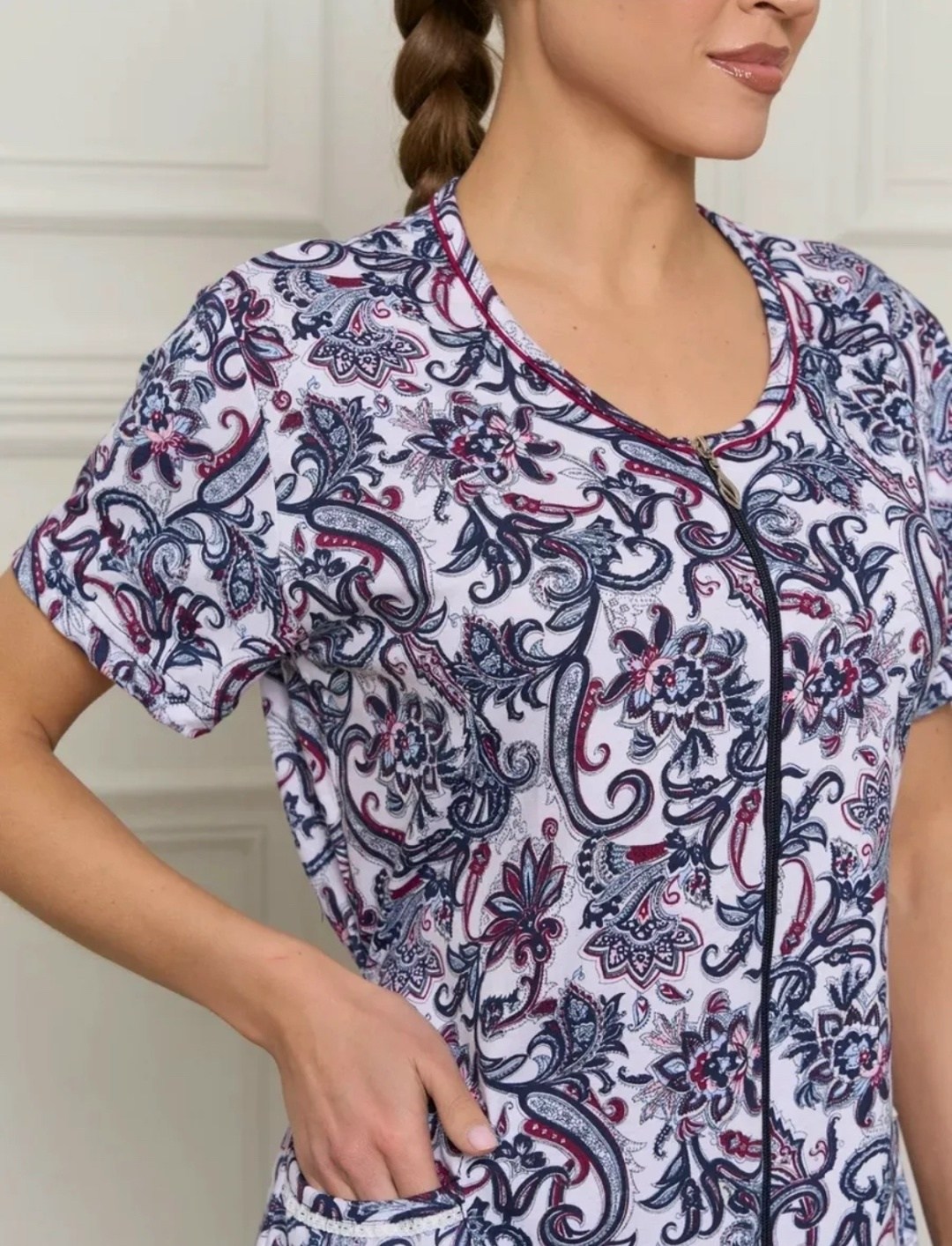 халат женский домашний,халат женский домашний на молнии,женский халат,халат домашний на молнии летний,халат женский для дома