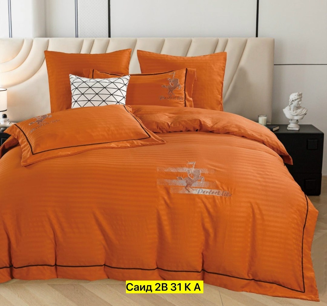 евро комплект постельного белья,комплект постельного белья,постельное белье eвро сатин,комплект постельного белья сатин евро,страйп сатин оранжевый