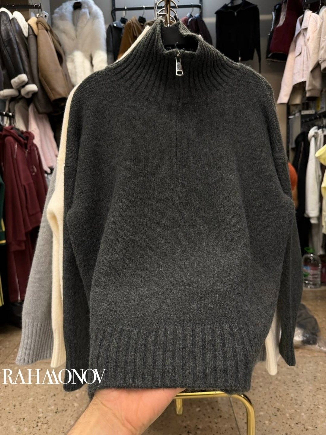 женский свитер,модные свитера,женская кофта,свитер вязаный оверсайз теплый с горлом и молнией,модные кофты