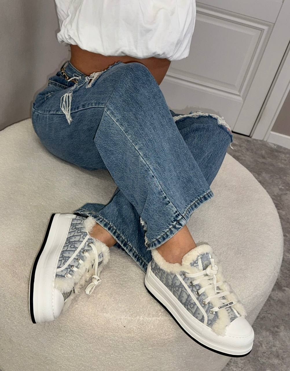 ,кеды с мехом,женские кеды с мехом,кеды диор,кеды christian dior