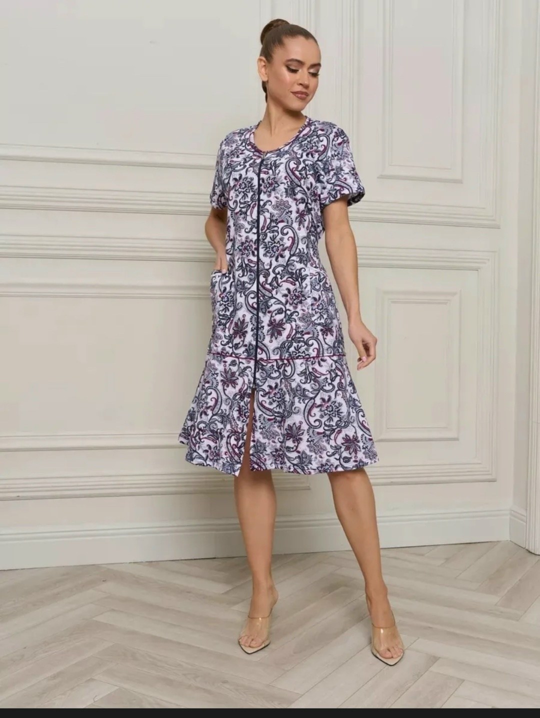 халат женский домашний,халат женский домашний на молнии,женский халат,халат домашний на молнии летний,халат женский для дома