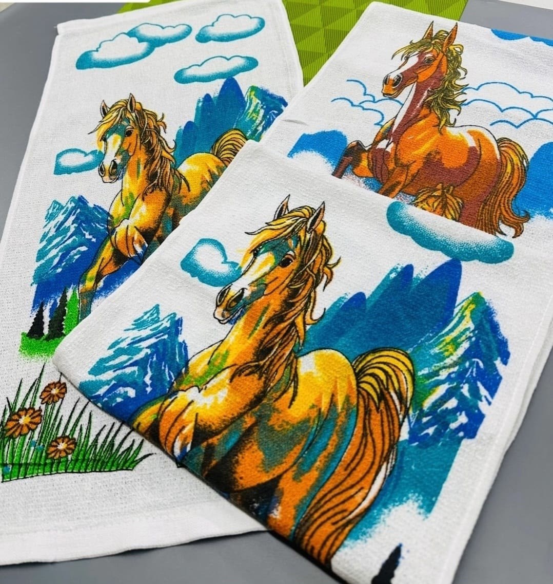 полотенце с лошадью,полотенца для рук,детские полотенца,набор полотенец для рук,махровое полотенце с лошадью
