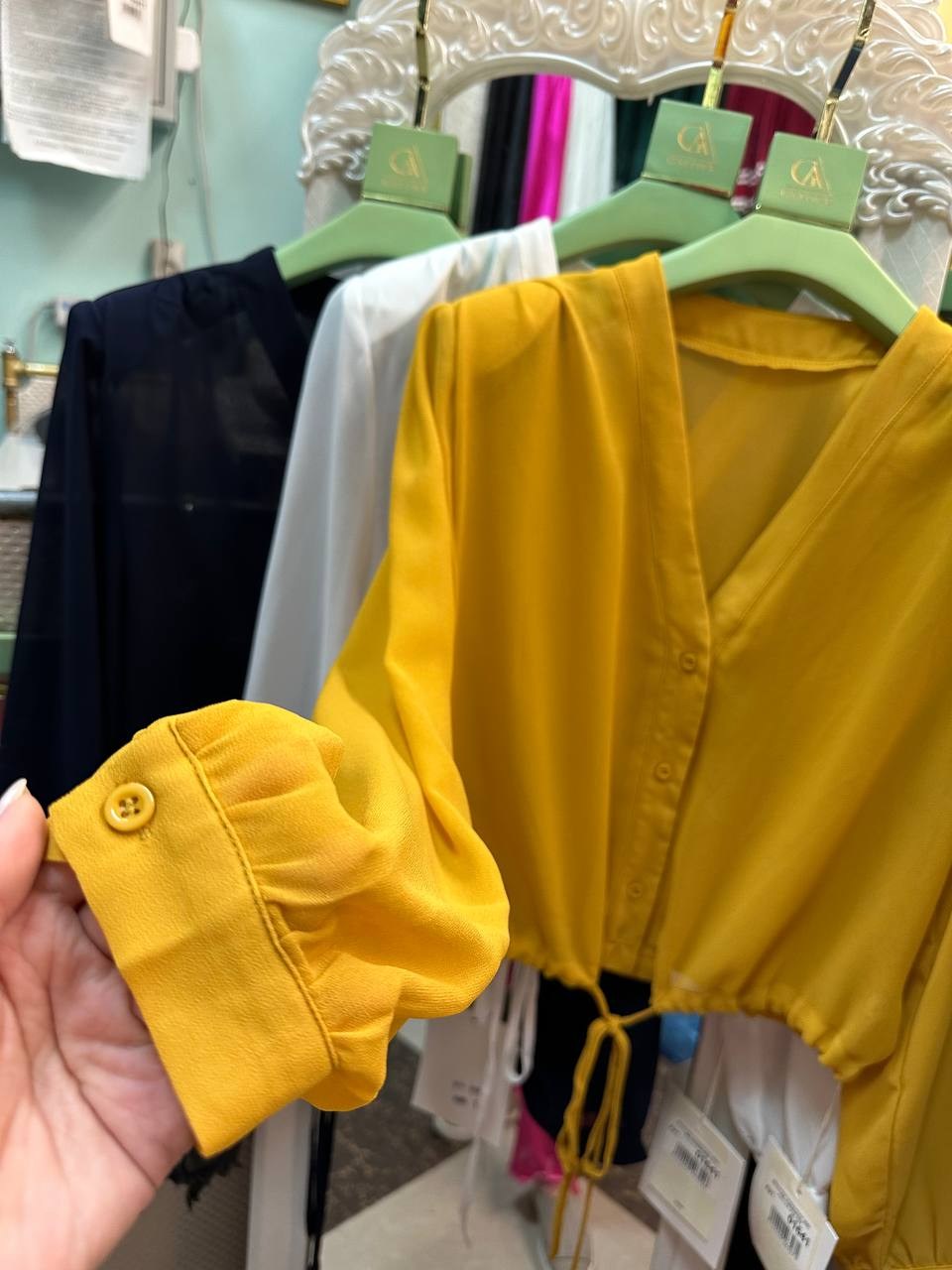 блузка стильная,желтая блузка,блузка модная,блузка с оборками,блуза