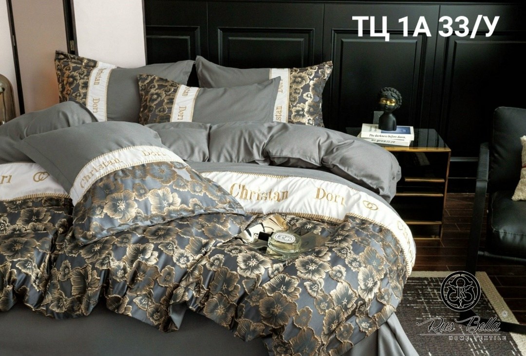 комплект постельного белья,постельное бельё евро комплект,постельное белье кристиан диор,роскошный комплект постельного белья,постельное белье сатин жаккард