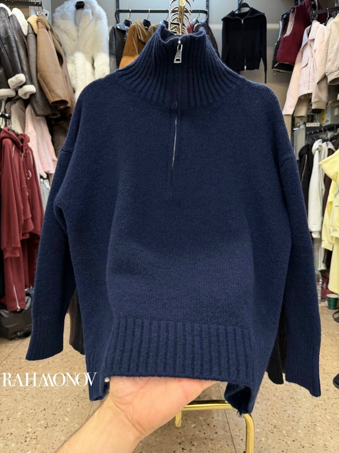 женский свитер,модные свитера,женская кофта,свитер вязаный оверсайз теплый с горлом и молнией,модные кофты