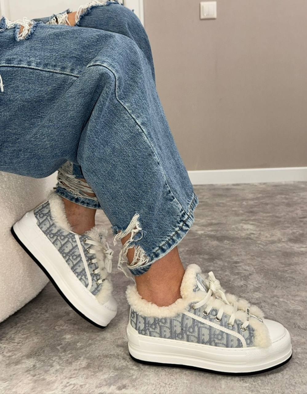 ,кеды с мехом,женские кеды с мехом,кеды диор,кеды christian dior