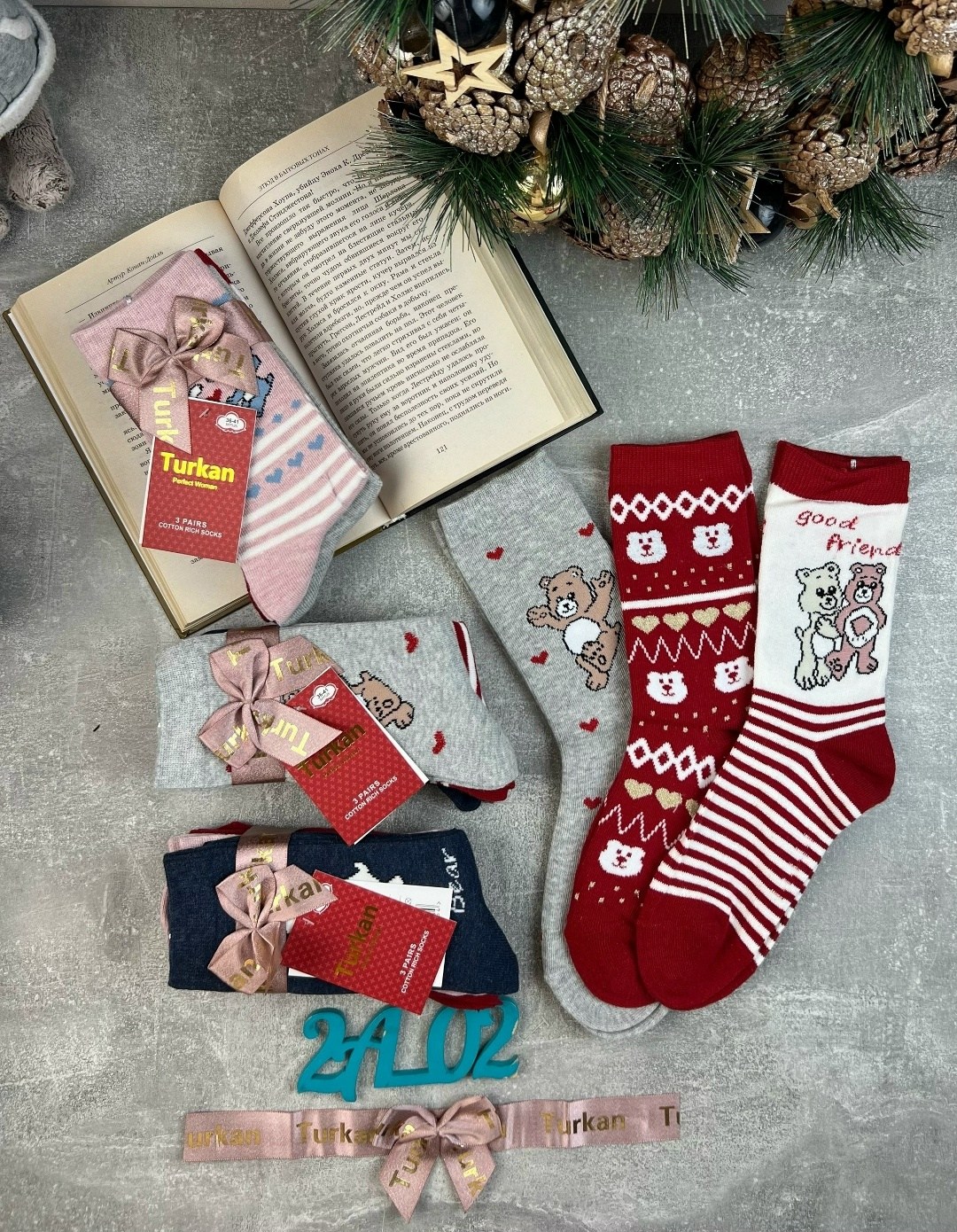 носки женские,носки женский новогодние,носки комплект,новогодние носки,носочки набор
