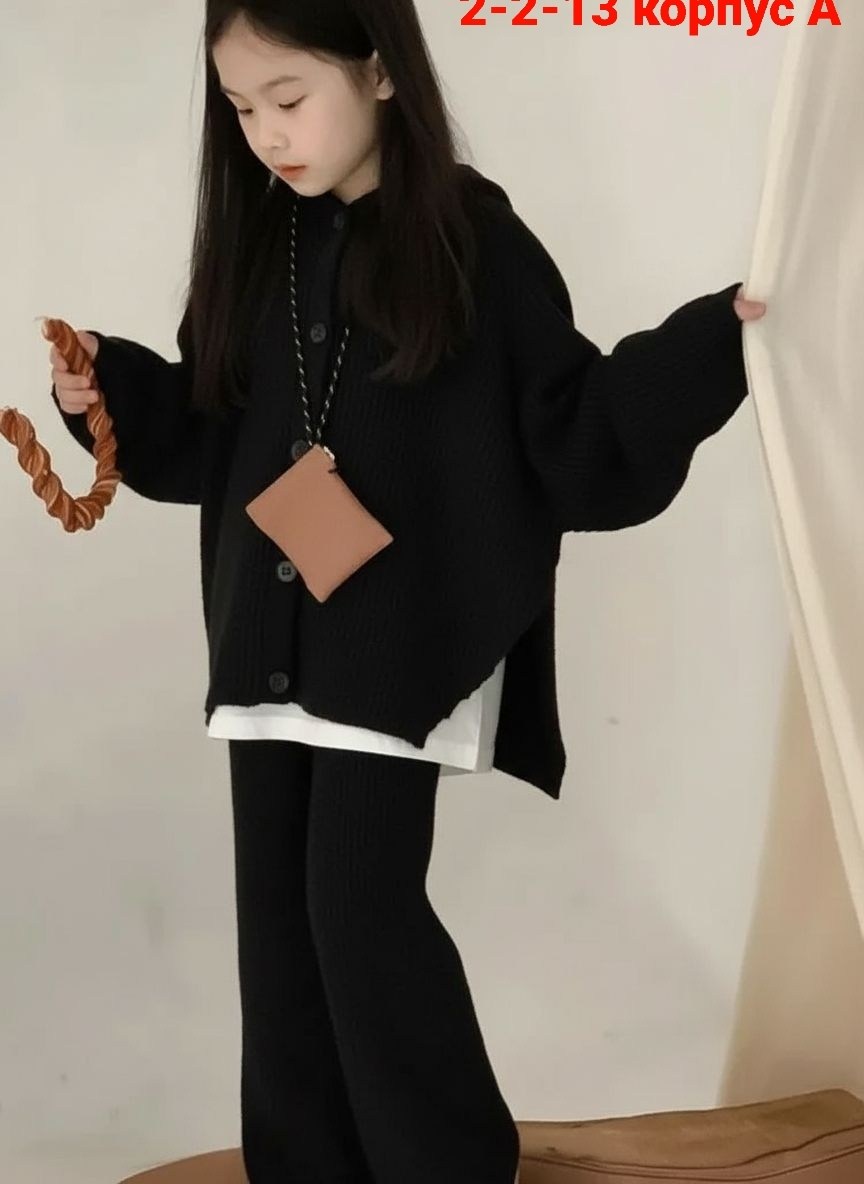 вязаный костюм для девочек,комплект одежды для девочек,корейский свитер,вязаный костюм детский,комплект свитер