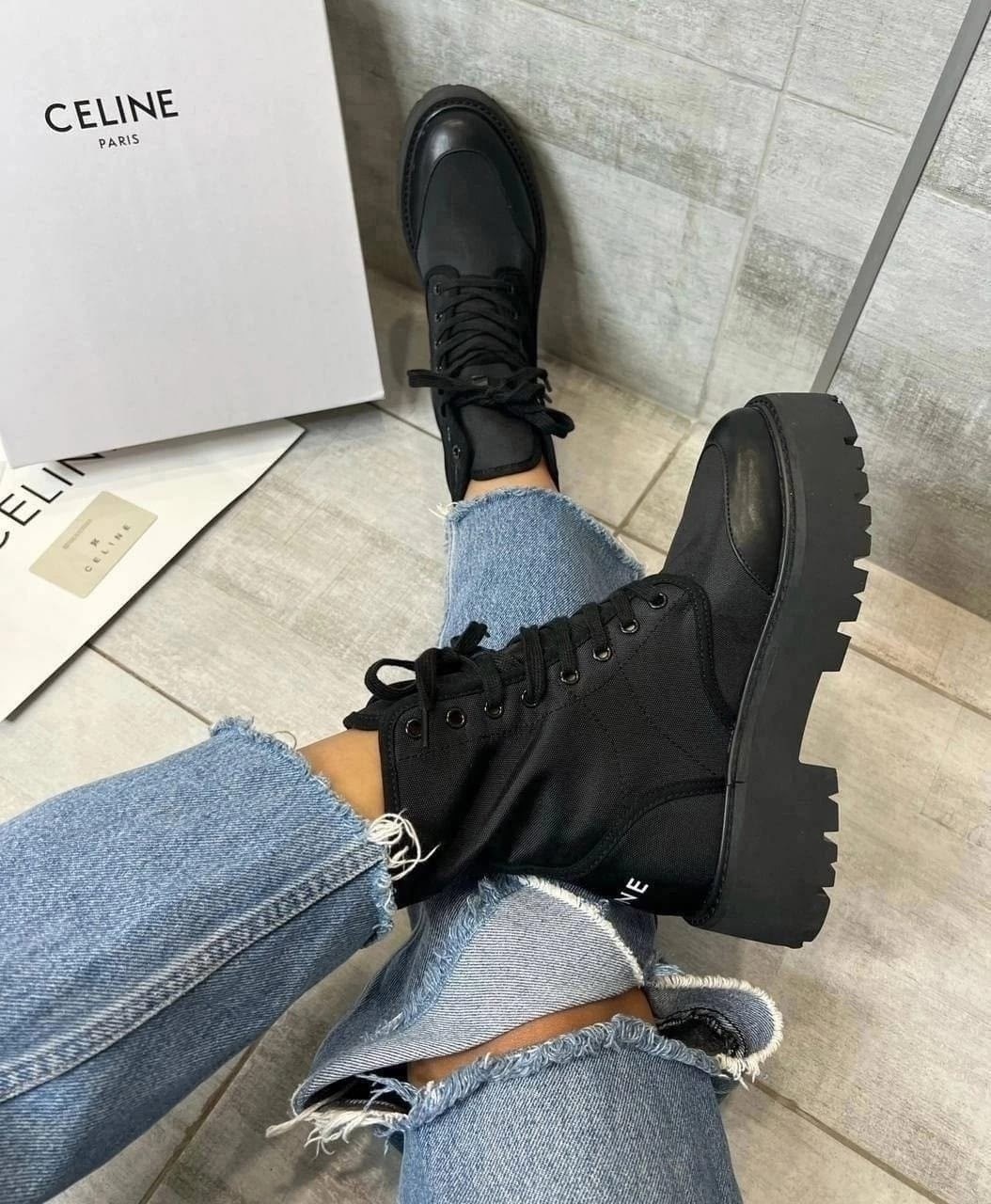 ботинки celine,ботинки женские celine,,ботинки celine женские на шнуровке, celine 2025