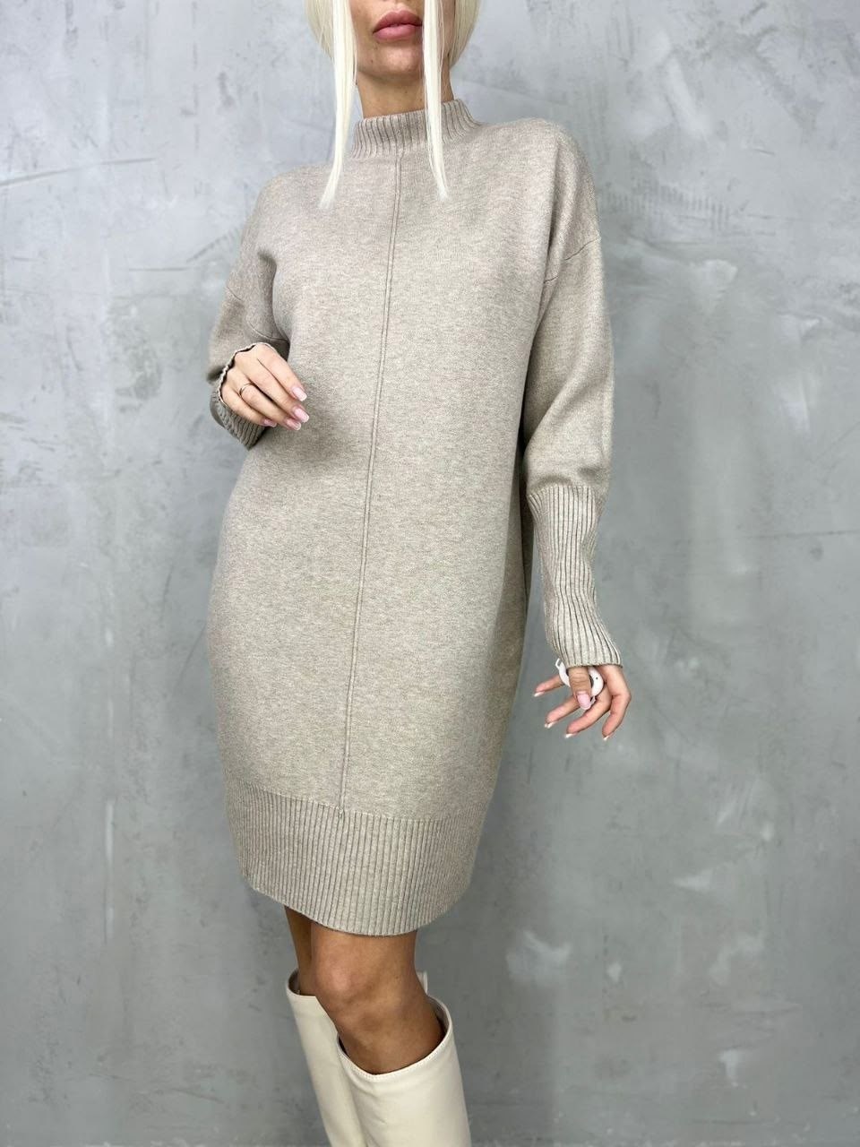 кашемировое платье свитер повседневное,платье теплое оверсайз свитер вязаное с горлом,теплое вязаное платье свитер с горлом,платье теплое оверсайз,платье вязаное